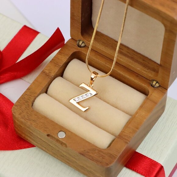 "Rose Gold Alphabet Z Pendant with Sparkling Stones, XPPT1375 - Picture 8 of 13